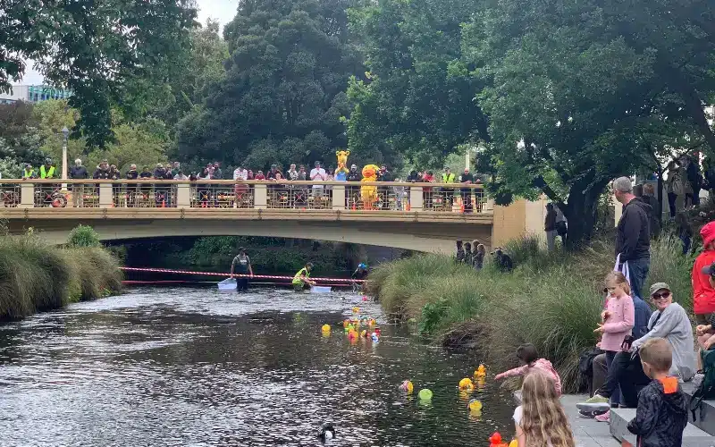Life Education Canterbury Duck Race - Finish
